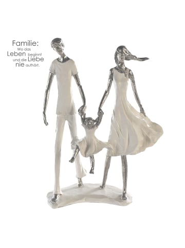GILDE Skulptur "Family" in Silber/ Weiß - H. 12 cm - B. 31 cm