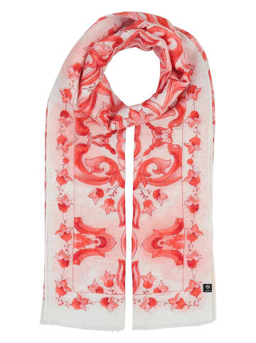 Fraas Schal in rot ecru - 0002