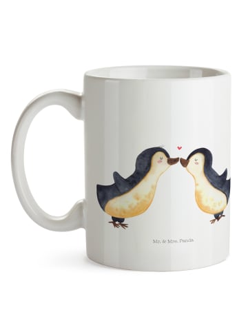 Mr. & Mrs. Panda Motivtasse Pinguin Liebe ohne Spruch in Weiß