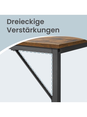 VASAGLE Tisch Barnet in Brau-Schwarz - (B)135 x (H)75 x (T)60 cm