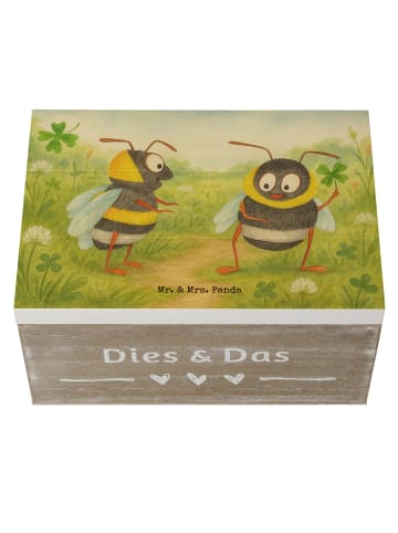 Mr. & Mrs. Panda Erinnerungsbox Hummeln Kleeblatt Design ohne Sp... in Weiß