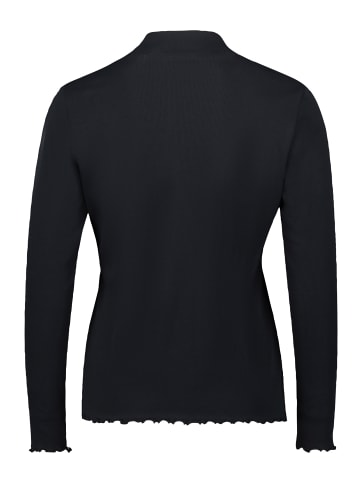 BETTY & CO Langarm-Shirt mit Rippenstruktur in Schwarz
