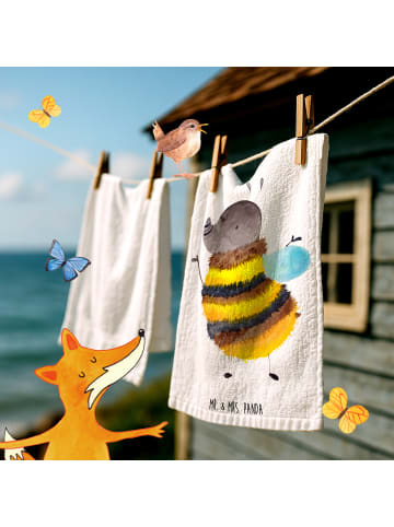 Mr. & Mrs. Panda Handtuch Hummel flauschig ohne Spruch in Weiß