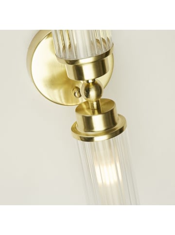 Licht-Erlebnisse Wandlampe (B)14 x (H)37 cm in Messing Klar