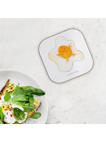 Mr. & Mrs. Panda gläseruntersetzer Spiegelei Ei ohne Spruch in Weiß