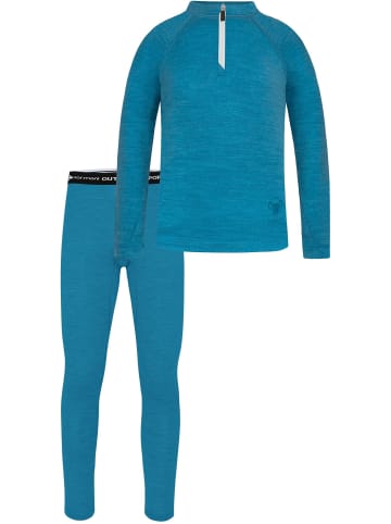Normani Outdoor Sports Merino Oberteil „Nyapari“ und Merino Hose „Mackay“ in Blau