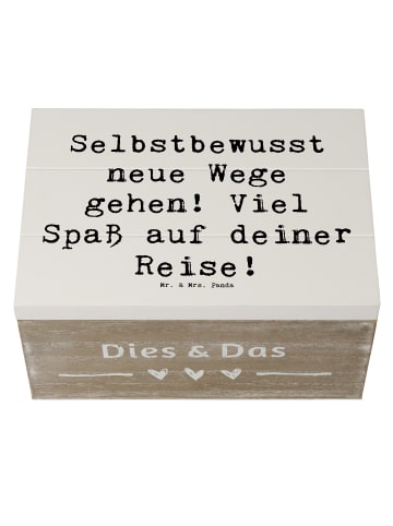 Mr. & Mrs. Panda Schatzkiste Spruch Alleine Reisen unternehmen m... in Weiß