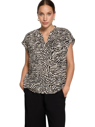 Zero  Schlupfbluse mit Animalprint in Cream/Black