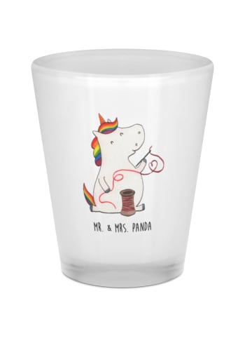 Mr. & Mrs. Panda Schnapsglas Einhorn Näherin ohne Spruch in Transparent