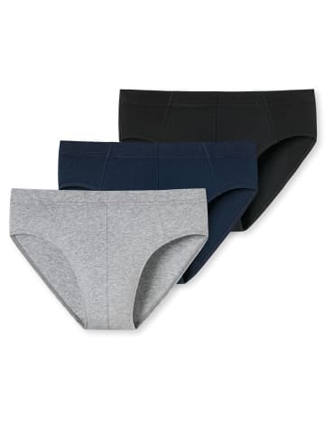 Schiesser Minislips 3er Pack in Schwarz, Navy, Grau melange