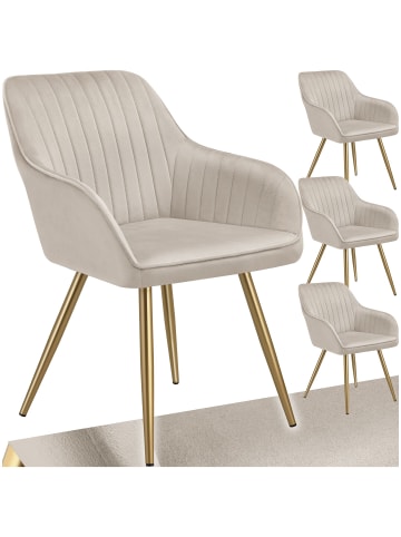 tectake Polstersessel gepolstert, in Samtoptik, gesteppt, 58 x 62 x 82 cm