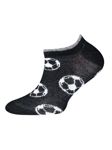 ewers 3er-Set Sneaker Socken 3er-Set Fußball/Ringel in schwarz