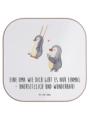 Mr. & Mrs. Panda Untersetzer Glas Einzigartige Oma mit Spruch in Weiß