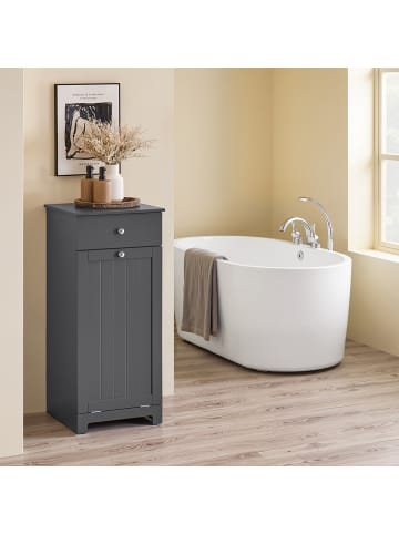 SoBuy Wäschekorb-Schrank in Mattes Dunkelgrau - (W) 38 x (H) 91 x (L) 40 cm