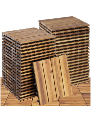tectake Terrassenfliesen Tabula 4er Lamellen mit Drainage - wetterfest