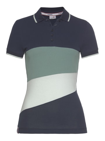 Kangaroos Poloshirt in marine-grün-weiß