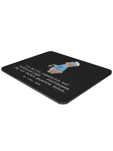 Mr. & Mrs. Panda Mouse Pad Polizist im Alltag mit Spruch in Schwarz