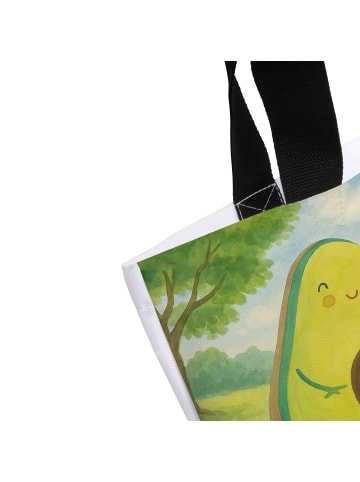 Mr. & Mrs. Panda Tote Bag Avocado Pärchen Design ohne Spruch in Weiß