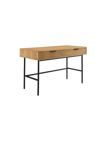 SalesFever Schreibtisch 120x60 cm mit 2 Schubladen aus Eiche Echtholzfurnier in Natur