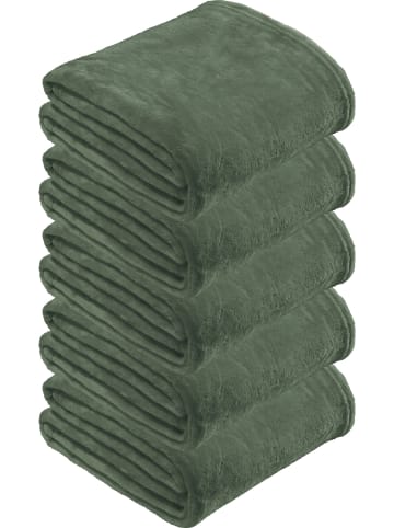 REDBEST Fleece, Microfaser Wohndecke 5er-Pack Amarillo in salbei