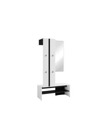 byLiving Kompaktgarderobe NANTE in weiß - B 100, H 186, T 40 cm