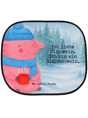 Mr. & Mrs. Panda sonnenschutz Schwein Glühwein Design mit Spruch in Weiß