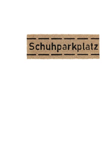 relaxdays Kokosfußmatte "Schuhparkplatz" in Natur - 75 x 25 cm