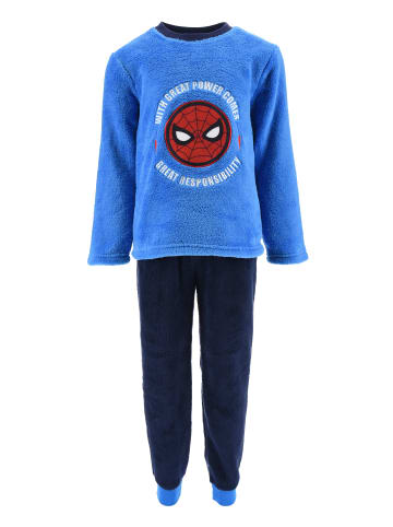 Spiderman 2tlg. Outfit: Schlafanzug Pyjama Langarmshirt und Hose in Blau