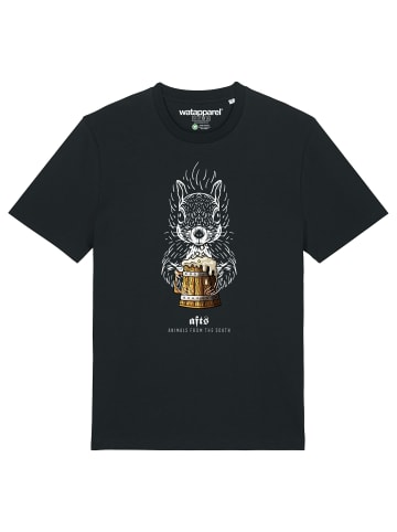 wat? Apparel T-Shirt [#afts] Eichhörnchen in Schwarz