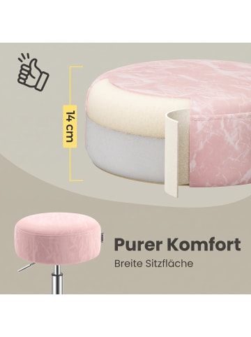 VASAGLE Barhocker Island in Rosa - (B)38.5 x (H)(45.5-57.5) x (T)38.5 cm
