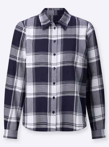 WITT WEIDEN Flanell-Bluse in marine-weiß-kariert