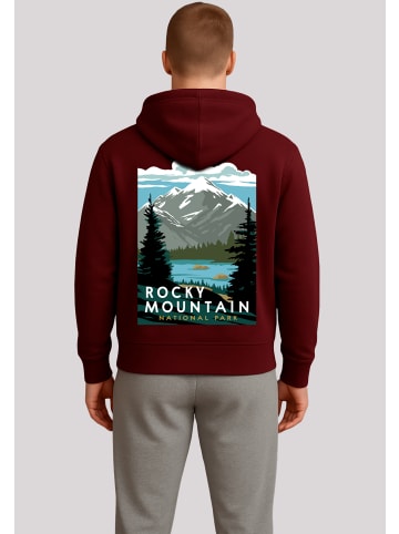 F4NT4STIC Hoodie US National Parks Rocky Mountain National Park in maroon