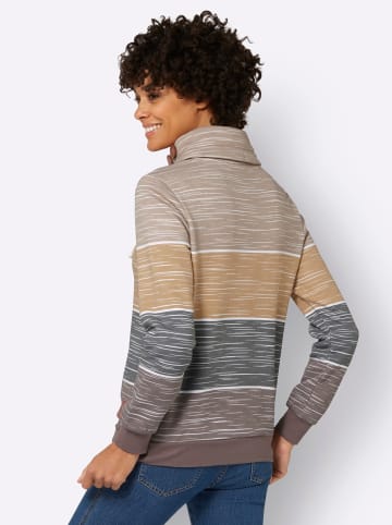 WITT WEIDEN Sweatshirt in dunkeltaupe-sesam-bedruckt