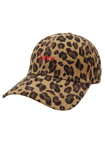 Yuhu Baseball Cap für Damen - Leopardenmuster „Love“ Stickerei in Braun