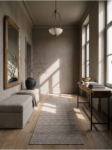 KADIMA DESIGN Teppichläufer Geometrisch pflegeleicht Wohnzimmer Schlafzimmer Flur in Beige