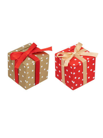 Atmosphera Créateur d'intérieur Namenskärtchen mit Geschenk-Motiv, 2er-Set in Mehrfarben