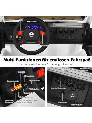 COSTWAY 12V Elektroauto Jeep 2 Sitzer in Weiß