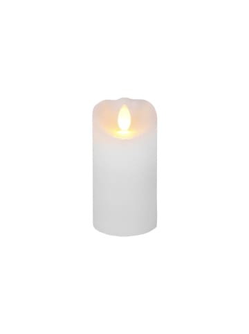 STAR Trading Kerze Glow, Stumpenkerze, Wachs, Weiß, LED, Timer, Gelb, Innenraum, 10