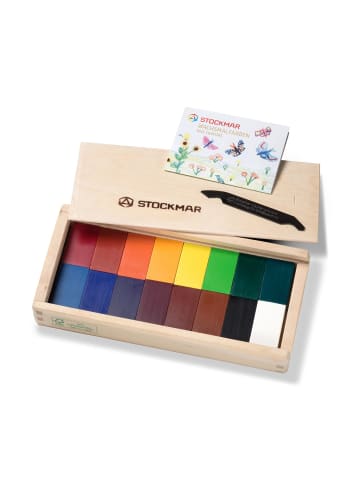 Stockmar Wachsmalblöcke 16 Farben im Holzkasten in Bunt