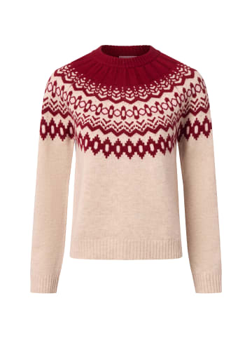 Marie Lund Strickpullover in ecru bordeaux - 0001