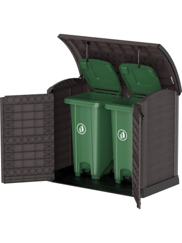 VCM  StoreAway Mülltonnenbox Gartenhaus 1200 L in Braun