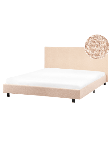 Beliani Doppelbett ALBI in Beige/Schwarz - (W) 175 x (H) 94 x (L) 211 cm