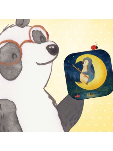 Mr. & Mrs. Panda Drink Coaster Pinguin Mond Design ohne Spruch in Weiß