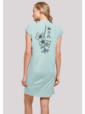 F4NT4STIC Short Sleeve Dress Japan Flower in Bluemint