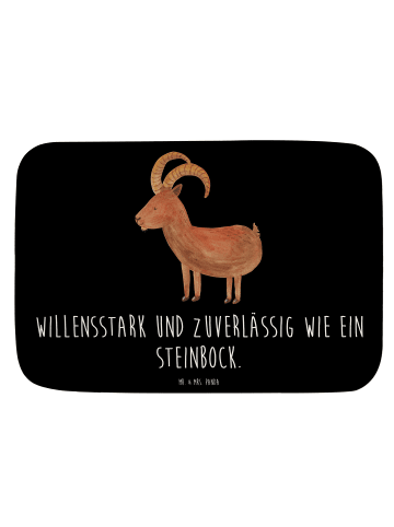 Mr. & Mrs. Panda Badteppich Sternzeichen Steinbock mit Spruch in Schwarz