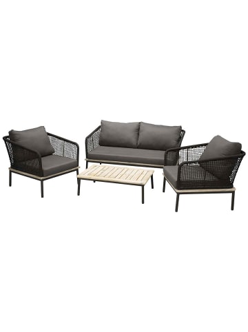 ebuy24 Lounge-Set Andorra 4-teilig Schwarz 60 x 90 cm