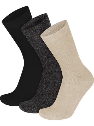 normani 3 Socken aus Cashmere und Merinowolle mit Komfortbund in Beige