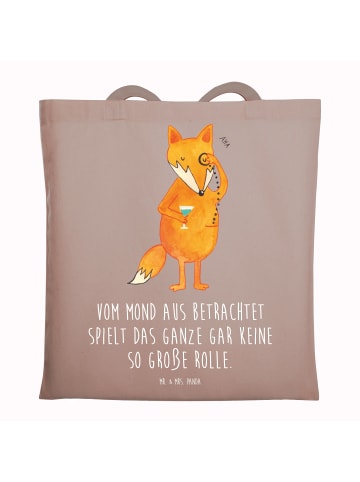 Mr. & Mrs. Panda Tragetasche Fuchs Lord mit Spruch in Braun Pastell