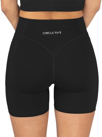 Circle Five 2x High Waist Sport Shorts in Schwarz