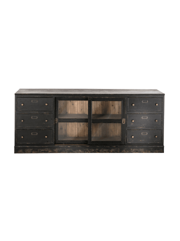 Signature Sideboard AMSTERDAM in Schwarz - (W) 200 x (H) 80 x (L) 50 cm